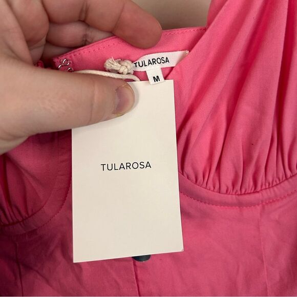 Revolve Tularosa Poppy Bustier A-Line Midi Dress in Watermelon Pink Size Medium - Picture 6 of 12